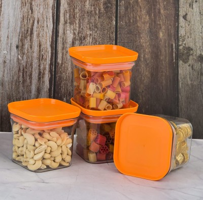 Analog Kitchenware Plastic Grocery Container  - 550 ml(Pack of 4, Orange)