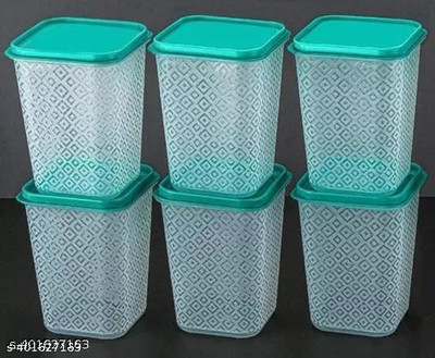 DCIND Plastic Grocery Container  - 1000 ml(Pack of 6, Black)