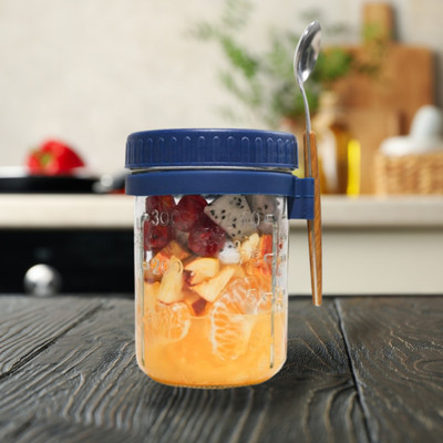 SaiHanu Glass Utility Container  - 350 ml(Blue)
