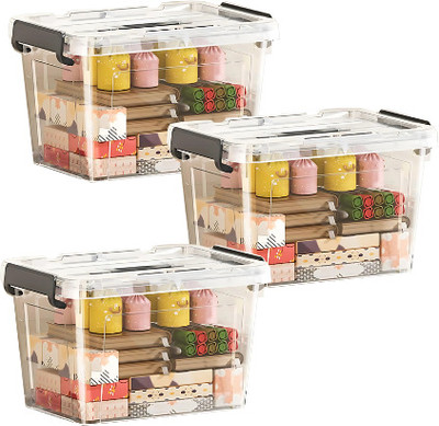 SHOPIVAAN Plastic Utility Container  - 15 L(Pack of 3, Clear)