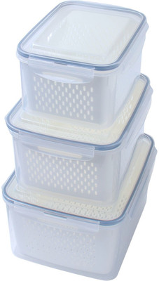KUBER INDUSTRIES Polypropylene Utility Container  - 3150 ml(Pack of 3, Clear)