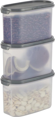 AK HUB Plastic Grocery Container  - 1100 ml(Pack of 3, Transparent)
