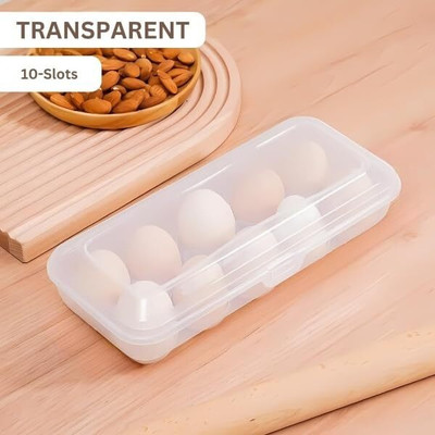 GRACIOUS MART Plastic Egg Container  - 1 dozen(White)