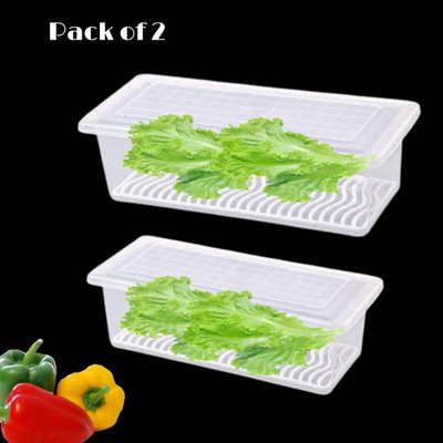 ARNISH Plastic Fridge Container  - 1500 ml(Pack of 5, Clear)