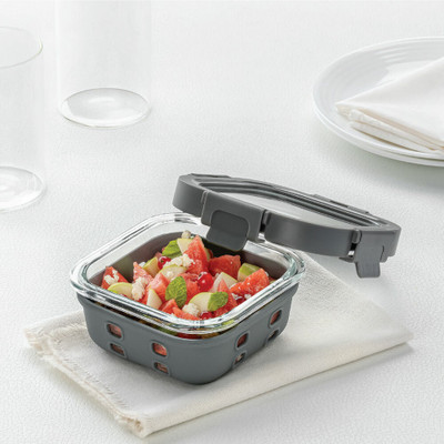 BOROSIL Glass Grocery Container  - 320 ml(Grey)