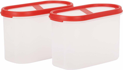 Cutting EDGE Polypropylene Grocery Container  - 1200 ml(Pack of 2, Red, White)