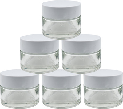 Newgen Glass Grocery Container  - 50 ml(Pack of 6, White)