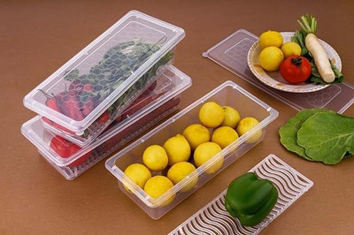 hari Plastic Fridge Container  - 1500 ml(Pack of 6, White)