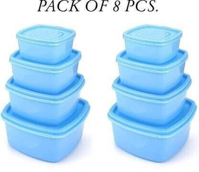 HELOVIA Plastic Grocery Container  - 250 ml, 500 ml, 750 ml, 1250 ml(Pack of 8, Blue)