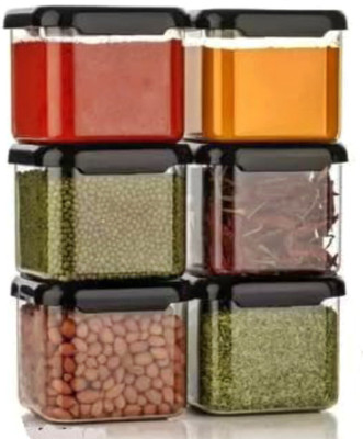 Ecodex Plastic Grocery Container  - 500 ml(Pack of 6, Black)