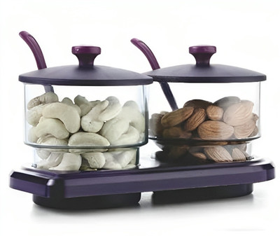 Miranshi Enterprise Plastic Grocery Container  - 500 ml(Pack of 2, Clear)