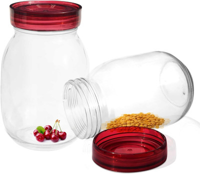 Pure Source India Glass Utility Container  - 1200 ml(Pack of 2, Clear)