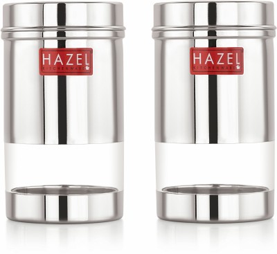 HAZEL Steel Fridge Container  - 400 ml(Pack of 2, Silver)