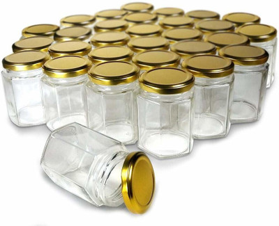 SKWAION Glass Grocery Container  - 200(Pack of 6, Silver)