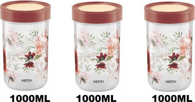 MILTON Plastic Grocery Container  - 1000 ml(Pack of 3, Brown)