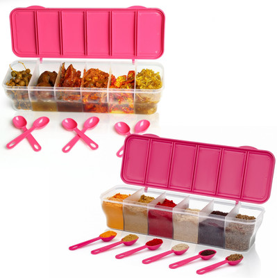 ECONEST Plastic Grocery Container  - 1500 ml(Pack of 2, Pink)