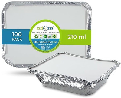 EATONS Aluminium Utility Container  - 210 ml(Pack of 100, Silver)
