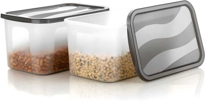 blueaprol Plastic Fridge Container  - 2000 ml(Pack of 2, Black)