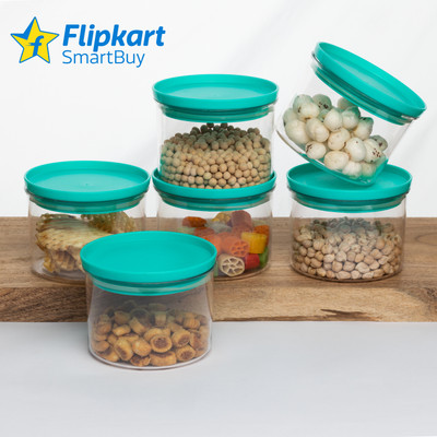 Flipkart SmartBuy Plastic Grocery Container  - 500 ml(Pack of 6, Green)