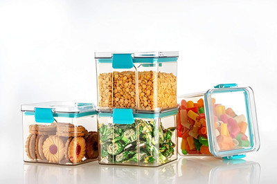 gooffy enterprise Plastic Utility Container  - 700 ml(Pack of 4, Transparent)