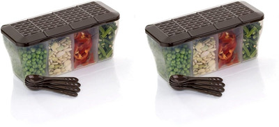 Jogi Tradlines Plastic Fridge Container  - 1800 ml(Pack of 2, Black)