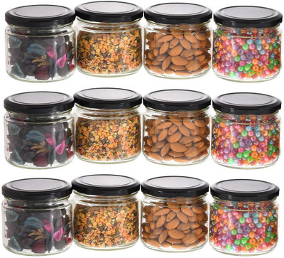 bhindustry Glass Cookie Jar  - 50 g(Pack of 6, Clear)