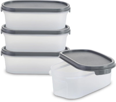 N H Enterprise Plastic Grocery Container  - 500 ml(Pack of 4, Transparent)