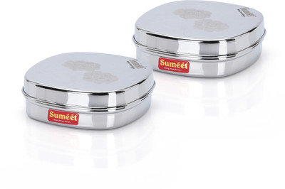 Sumeet Steel Utility Container  - 350 ml(Pack of 2, Silver)