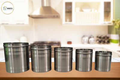 WEKTU Stainless Steel Grocery Container  - 1800 ml(Pack of 5, Silver)