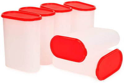 SEQUENCE Plastic Grocery Container  - 2000 ml(Pack of 6, Red)