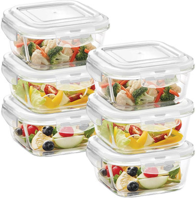 BOROSIL Glass Grocery Container  - 3120 ml(Pack of 6, Clear)