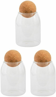 NAVPATH Glass Utility Container  - 500 ml(Pack of 3, Clear)