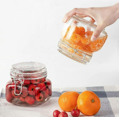HISTOWX Glass Cookie Jar  - 500 ml(Clear)