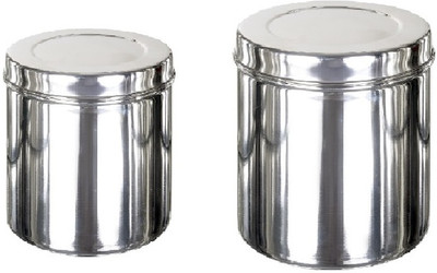 Milimercury Steel Grocery Container  - 800 ml, 1150 ml(Pack of 2, Silver)
