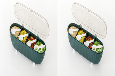 FINWARE Plastic Utility Container  - 2000 ml(Pack of 2, Green)