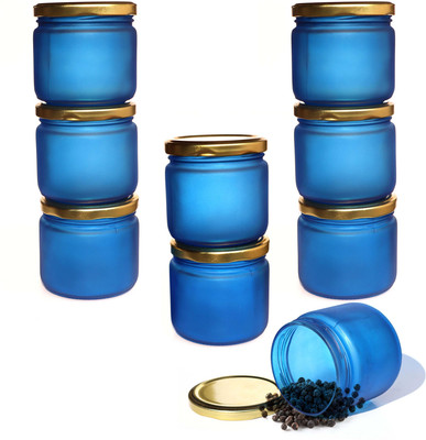 Pure Source India Glass Utility Container  - 150 g(Pack of 9, Blue)