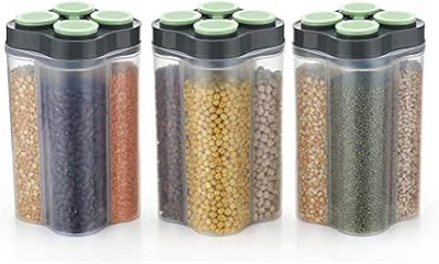 BeastBull Plastic Grocery Container  - 2500 ml(Pack of 3, Multicolor)