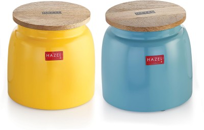 HAZEL Iron Utility Container  - 2450 ml(Pack of 2, Yellow, Blue)