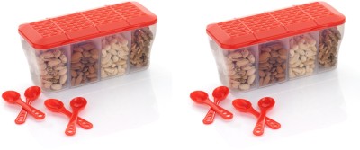 hitu Plastic Fridge Container  - 1800 ml(Pack of 2, Red)