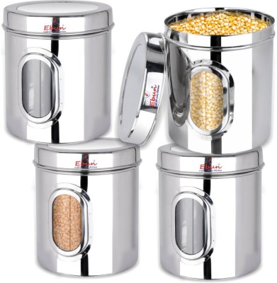 Ebun Stainless Steel Utility Container  - 3000 ml(Pack of 4, Silver)