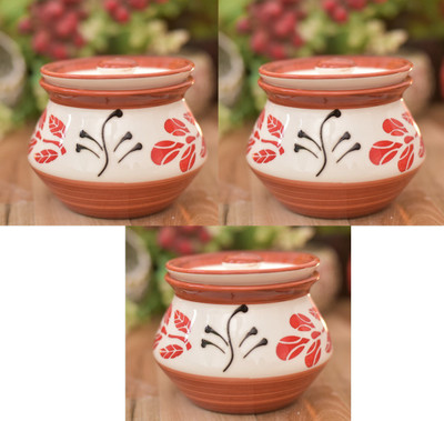 Jetwals Ceramic Pickle Jar  - 300 ml(Pack of 3, Multicolor)