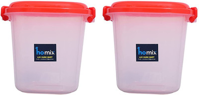 Homix Plastic Utility Container  - 15 L(Pack of 2, Red)