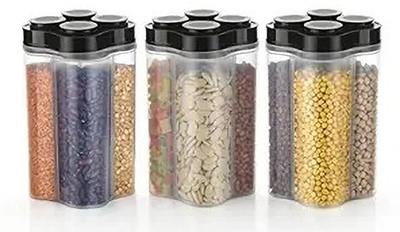 NXTBUY Plastic Grocery Container  - 2500 ml(Pack of 3, Black)