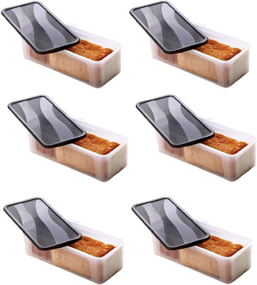 KDZONE Plastic Grocery Container  - 2000 ml(Pack of 6, Clear)