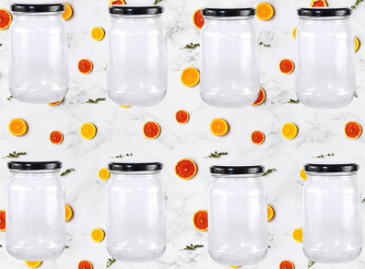 1st Time Glass Utility Container  - 500 ml(Pack of 8, Clear)