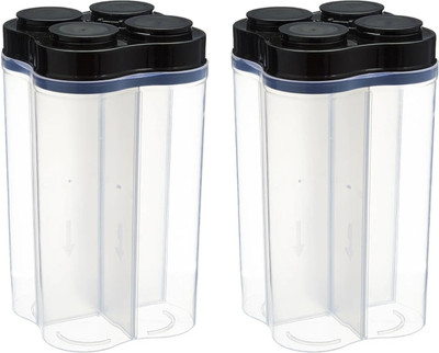 koktailkitchen Plastic Cereal Dispenser  - 2400 ml(Pack of 6, White)