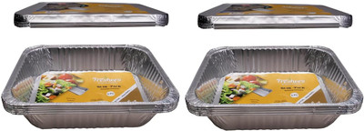 Freshee Aluminium Utility Container  - 3200 ml(Pack of 2, Silver)