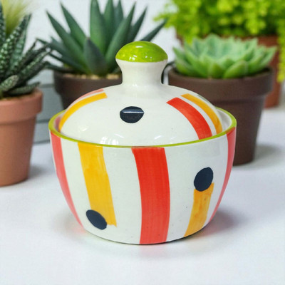 Clay heaven Ceramic Pickle Jar  - 250 ml(White)