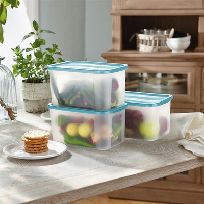KDZONE Plastic Grocery Container  - 2000 ml(Pack of 3, Blue)