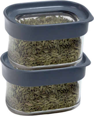 Stacpro Polypropylene, Plastic Grocery Container  - 180 ml(Pack of 2, Grey)